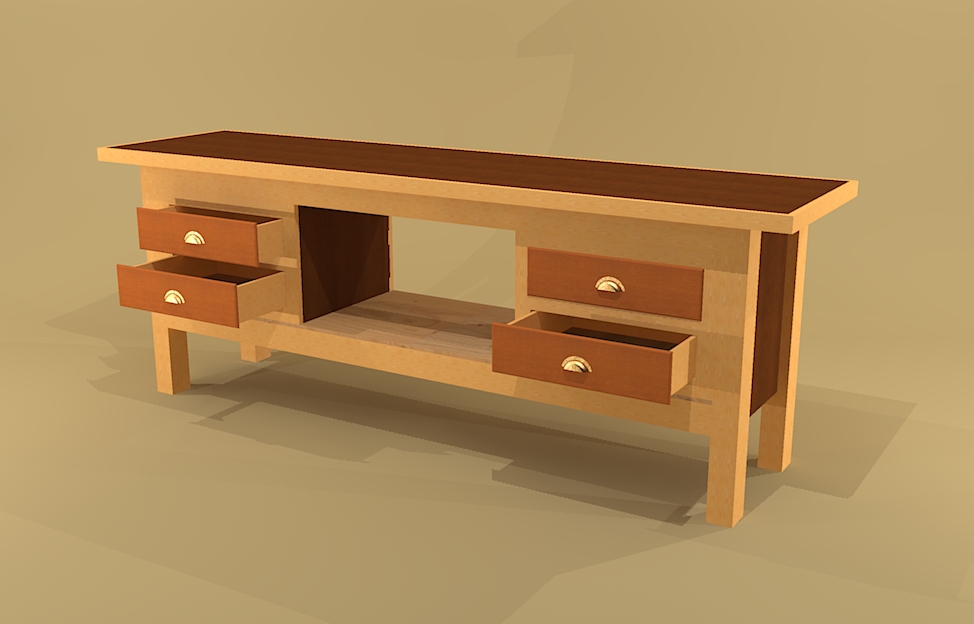 variation of a simple but sturdy workbench constructed using 2x4 