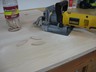 The 2 tops are cut for biscuit joinery